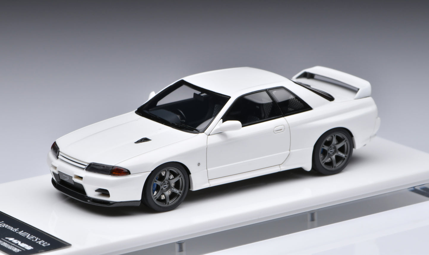 1:43 MakeUp BUILT BY LEGENDS Mine's Skyline GT-R R32 Shiranami White EM679A