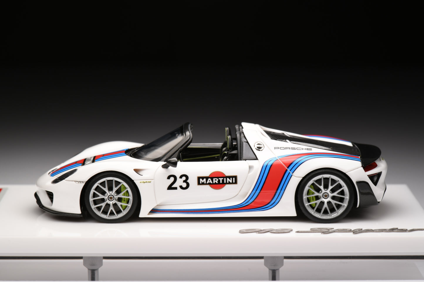 1:43 MakeUp Porsche 918 Spyder Weissach Package 2011 Martini Stripe EM569A