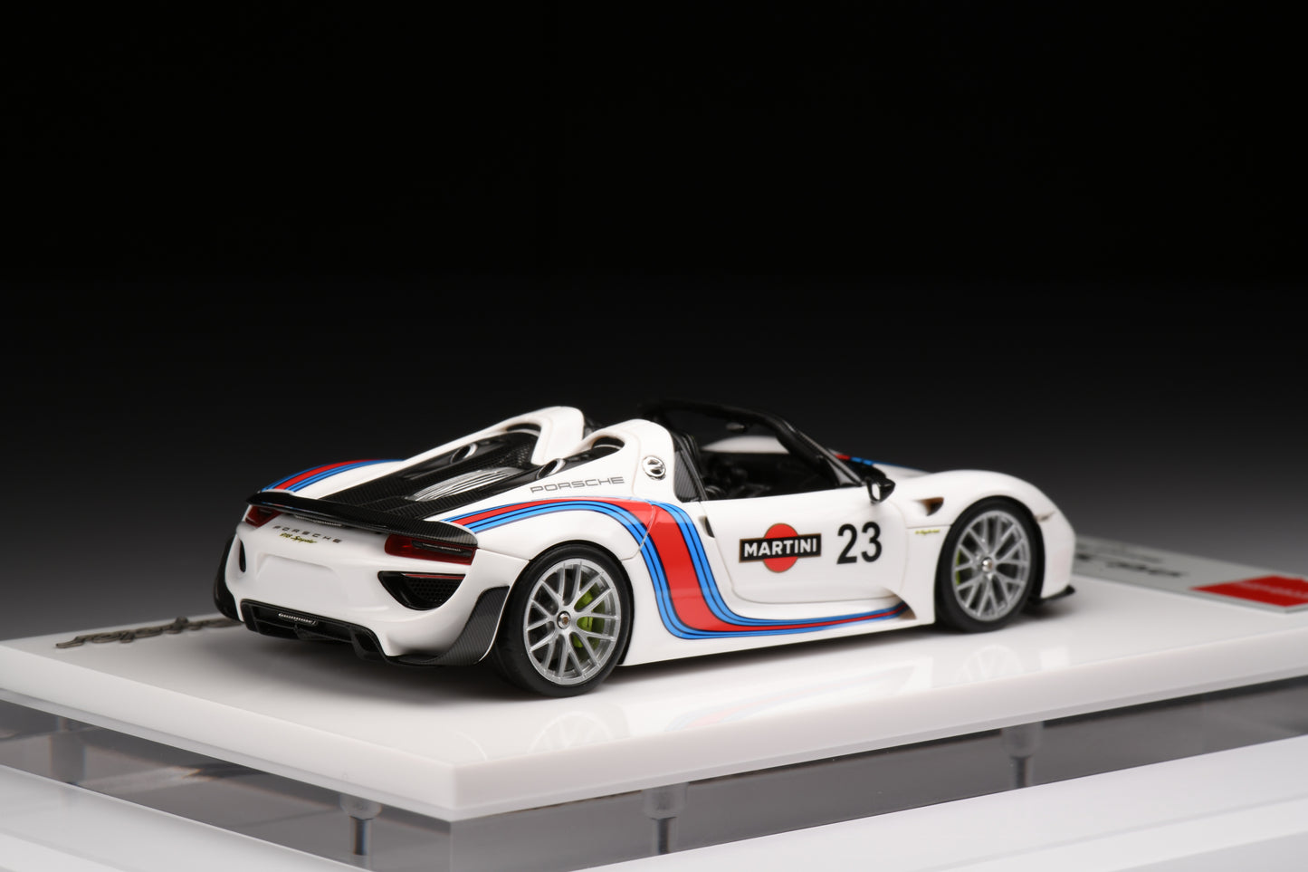 1:43 MakeUp Porsche 918 Spyder Weissach Package 2011 Martini Stripe EM569A