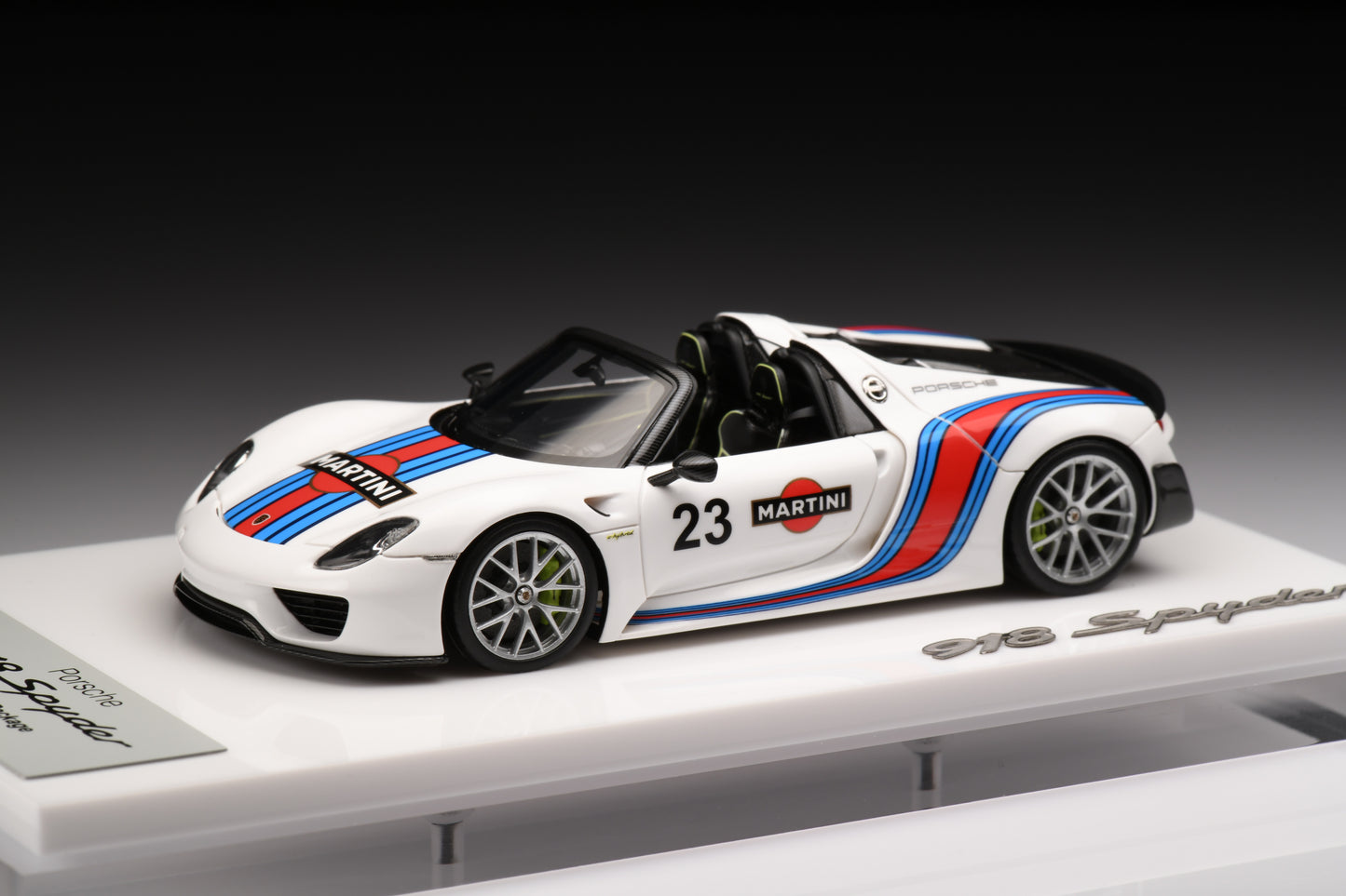 1:43 MakeUp Porsche 918 Spyder Weissach Package 2011 Martini Stripe EM569A