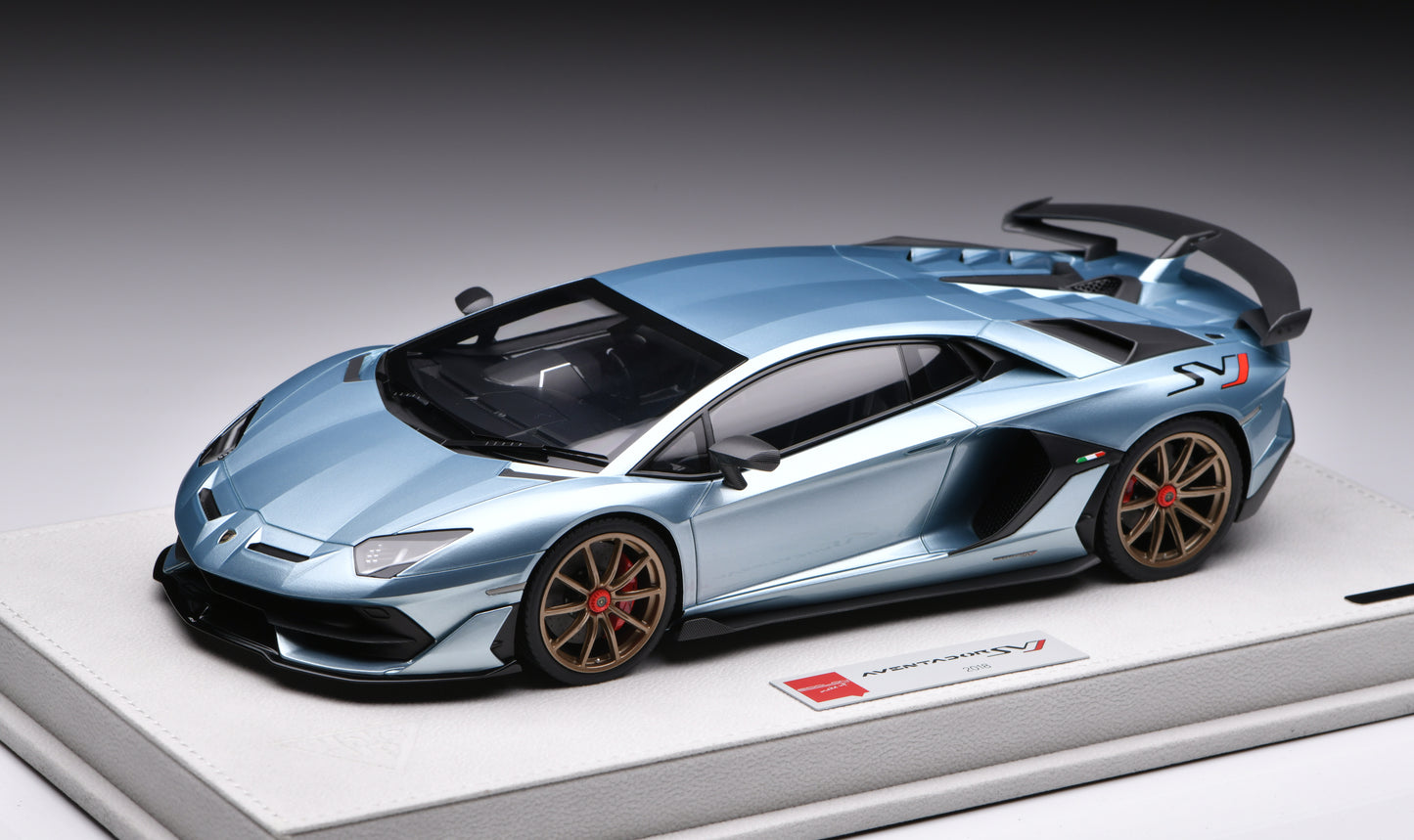 1:18 MakeUp Lamborghini Aventador SVJ 2018(Niero Wheel) Azzurro Tethys EML026F