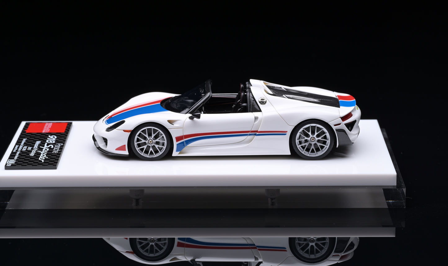1:43 MakeUp "The Brumos Collection" X VenomModel Exclusive Edition Porsche 918 Spyder Weissach Package EM569VM