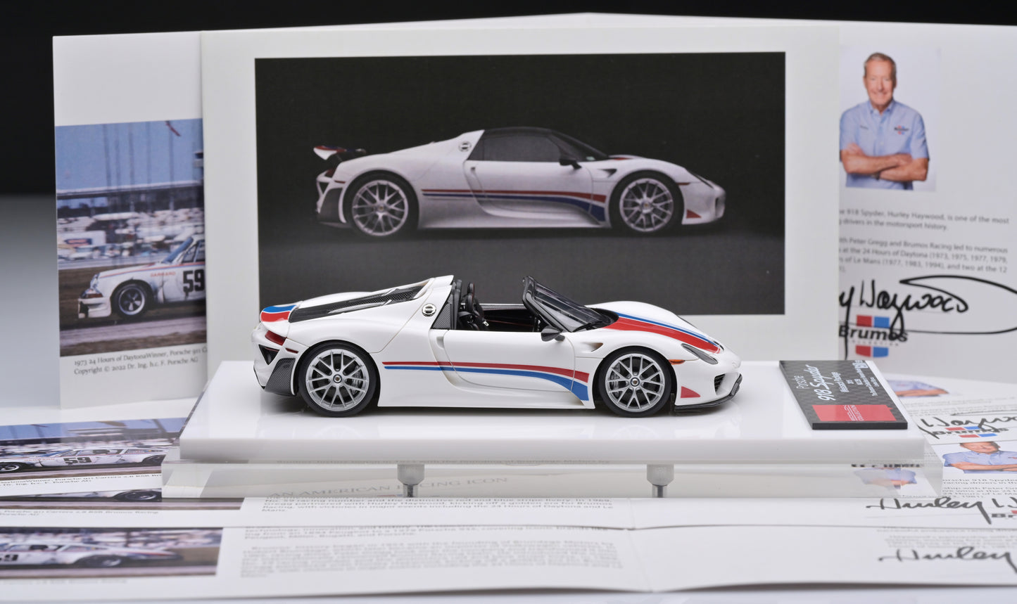 1:43 MakeUp "The Brumos Collection" X VenomModel Exclusive Edition Porsche 918 Spyder Weissach Package EM569VM