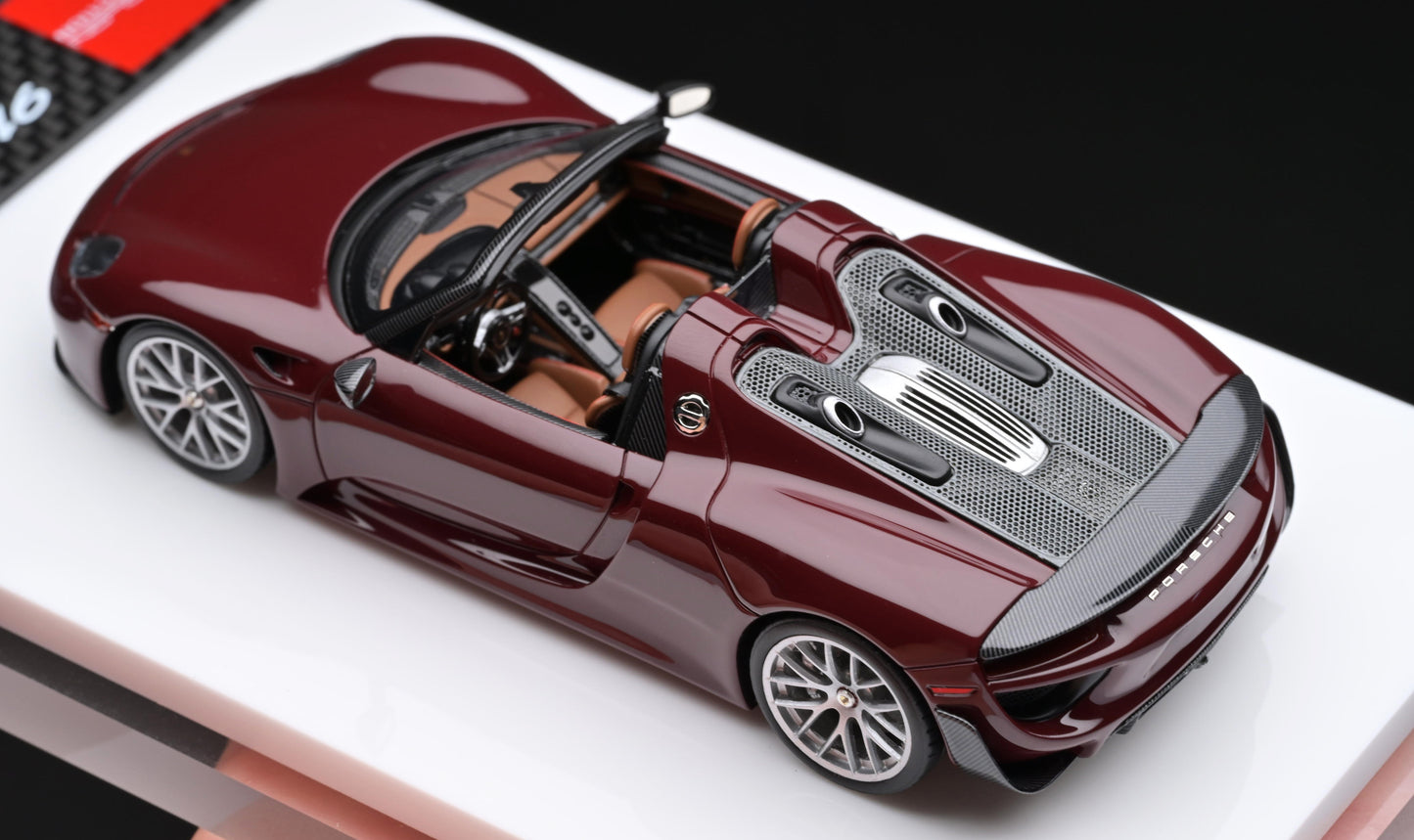 1:43 MakeUp VenomModel Exclusive Edition Porsche 918 Spyder Weissach Package Burgundy Red