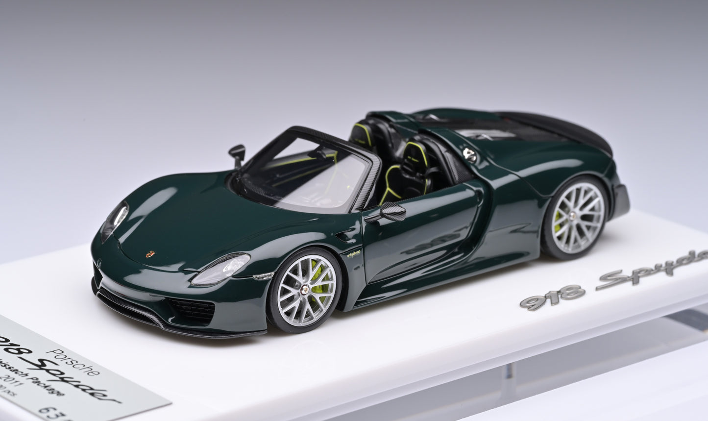 1:43 MakeUp Porsche 918 Spyder Weissach Package Brewster Green EM569G