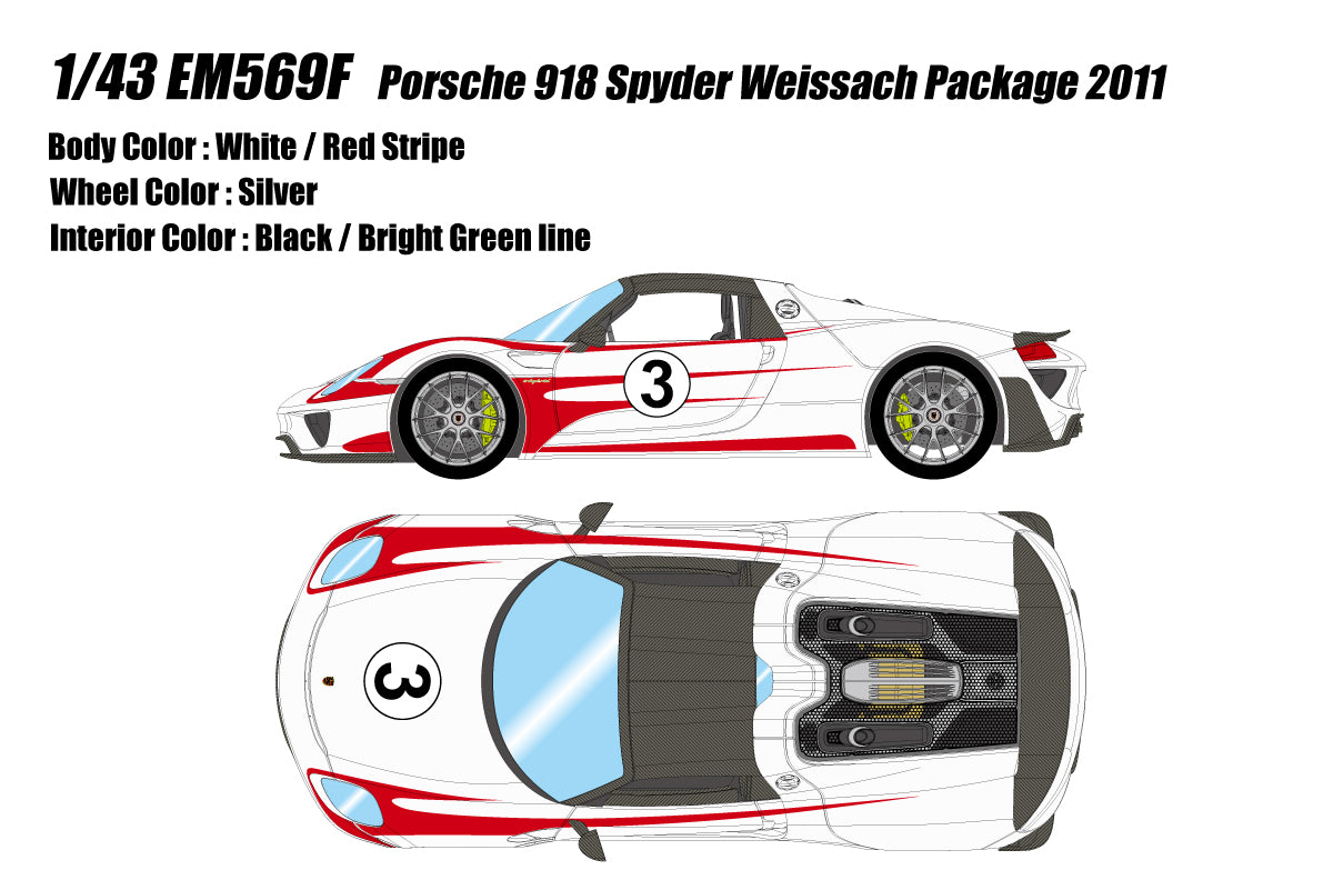 Pre-Order 1:43 Porsche 918 Spyder weissach package 2011 EM569