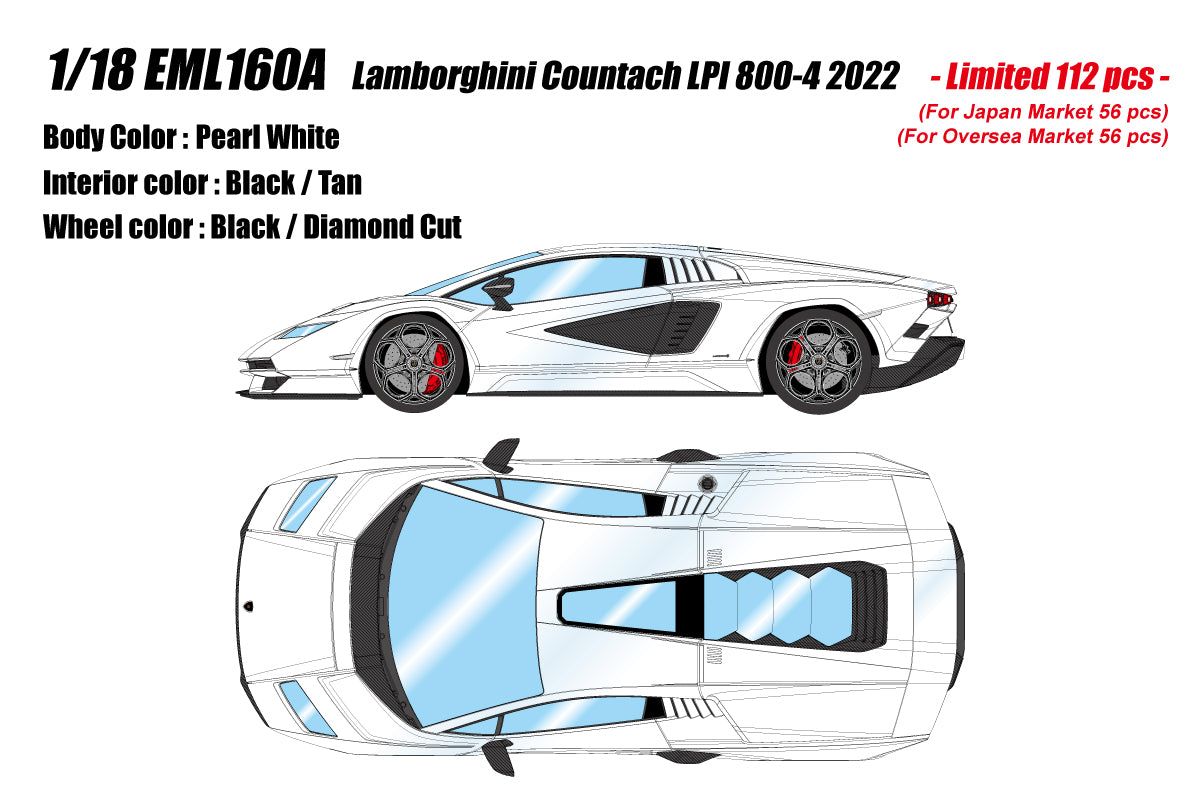 Pre-Order 1:18 Lamborghini Countach LPI 800-4 2022 EML160