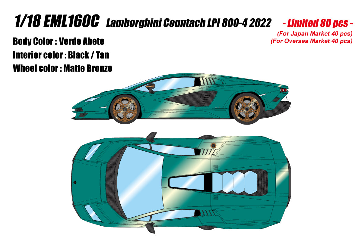 Pre-Order 1:18 Lamborghini Countach LPI 800-4 2022 EML160