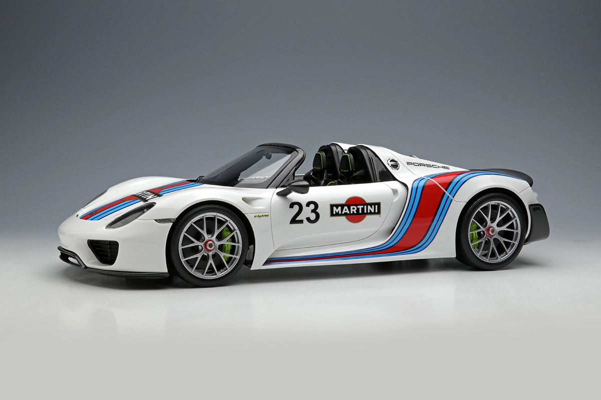 Pre-Order 1:18 MakeUp Porsche 918 Spyder Weissach package 2011 Martini stripe EML089