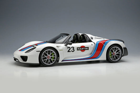 Pre-Order 1:18 MakeUp Porsche 918 Spyder Weissach package 2011 Martini stripe EML089