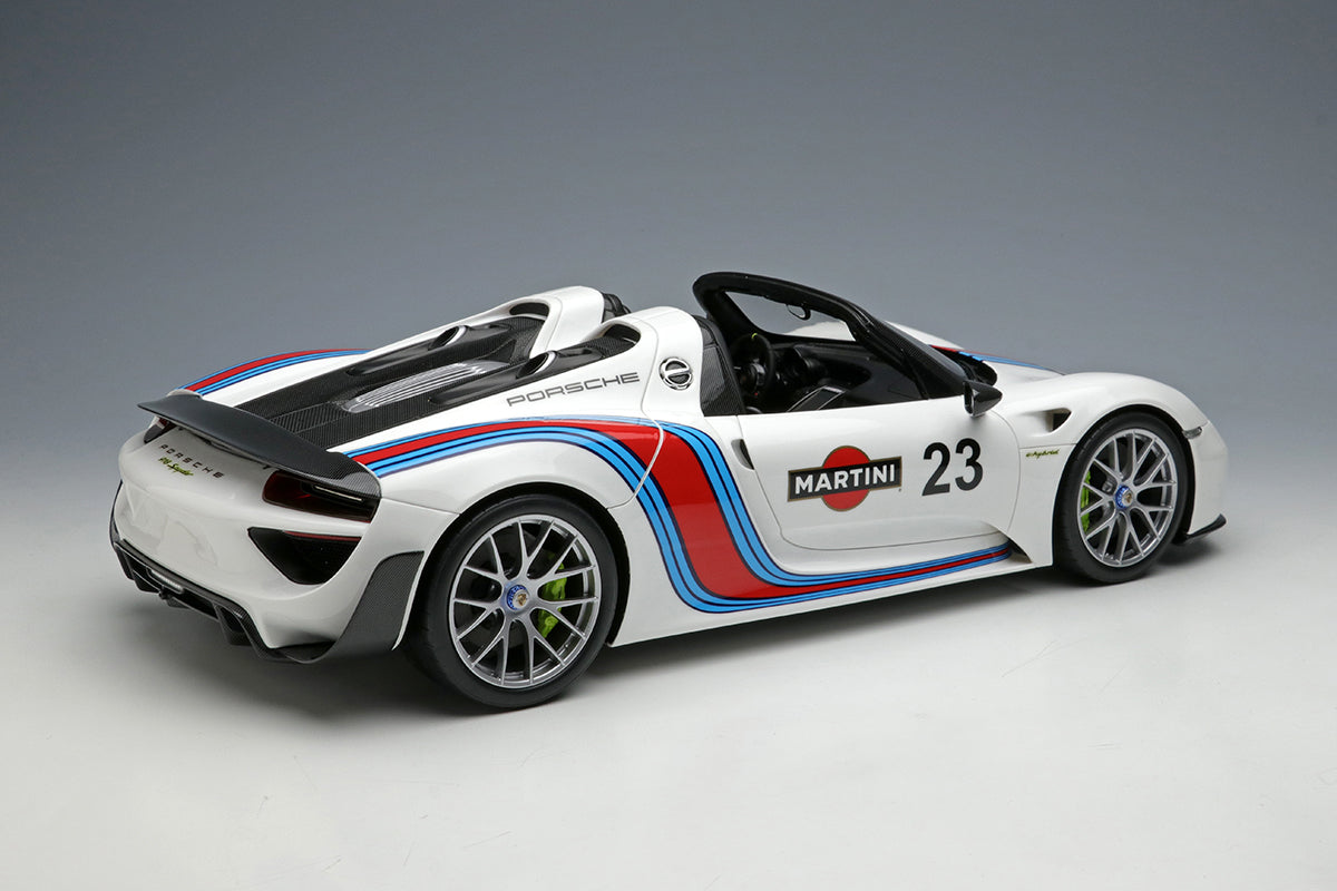 Pre-Order 1:18 MakeUp Porsche 918 Spyder Weissach package 2011 Martini stripe EML089