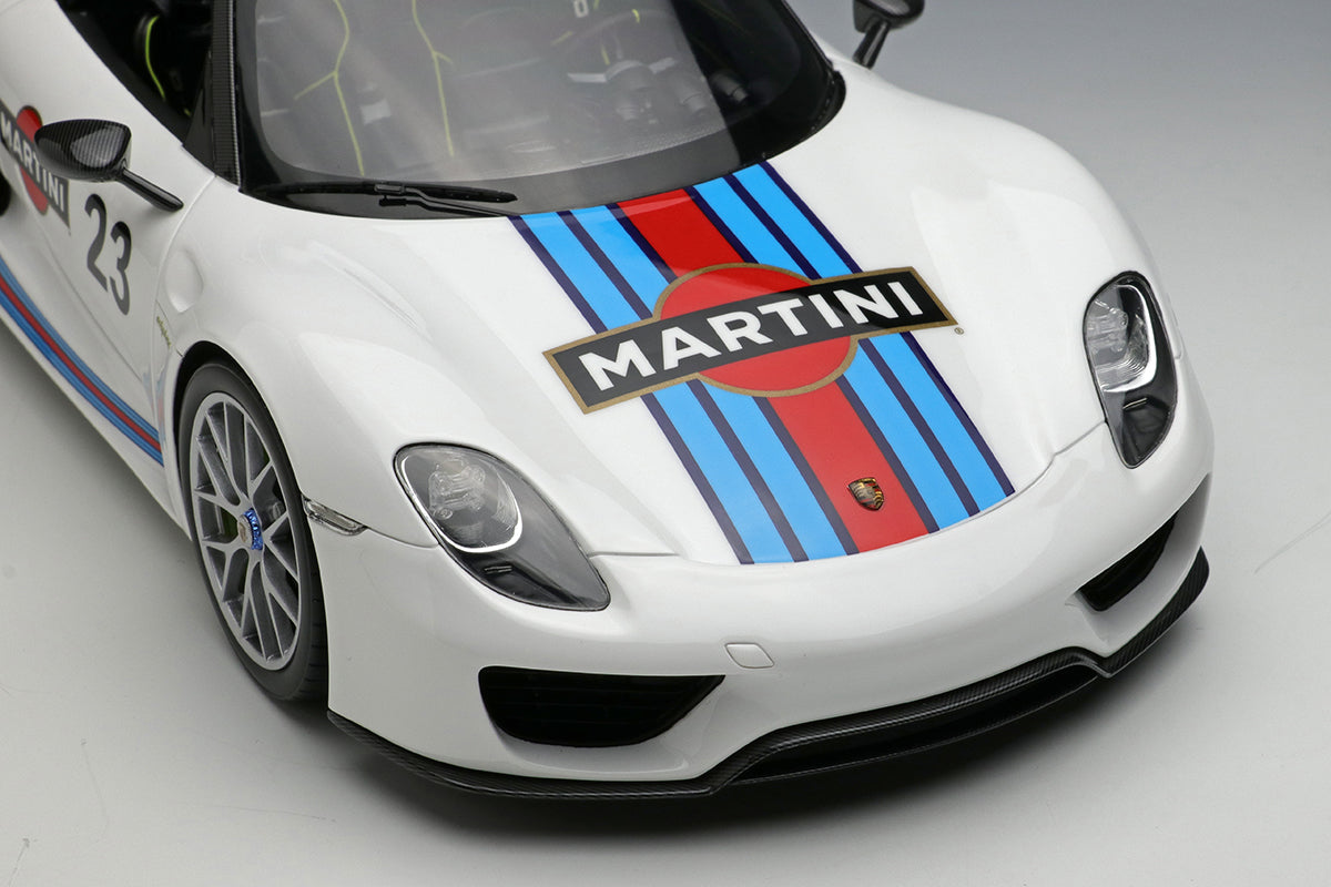 Pre-Order 1:18 MakeUp Porsche 918 Spyder Weissach package 2011 Martini stripe EML089