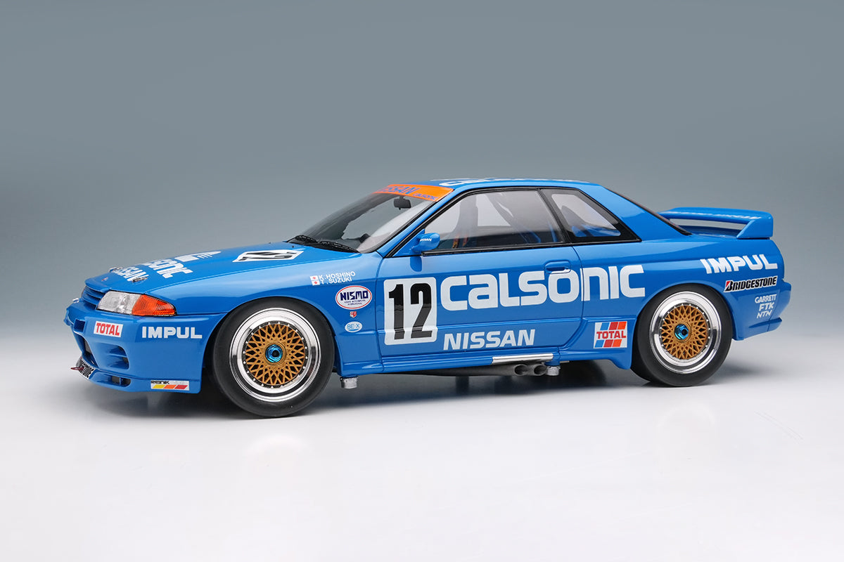 Pre-Order 1:18 MakeUp EML185 CALSONIC SKYLINE GT-R Gr.A JTC Nishi Nihon Circuit 1990 Winner