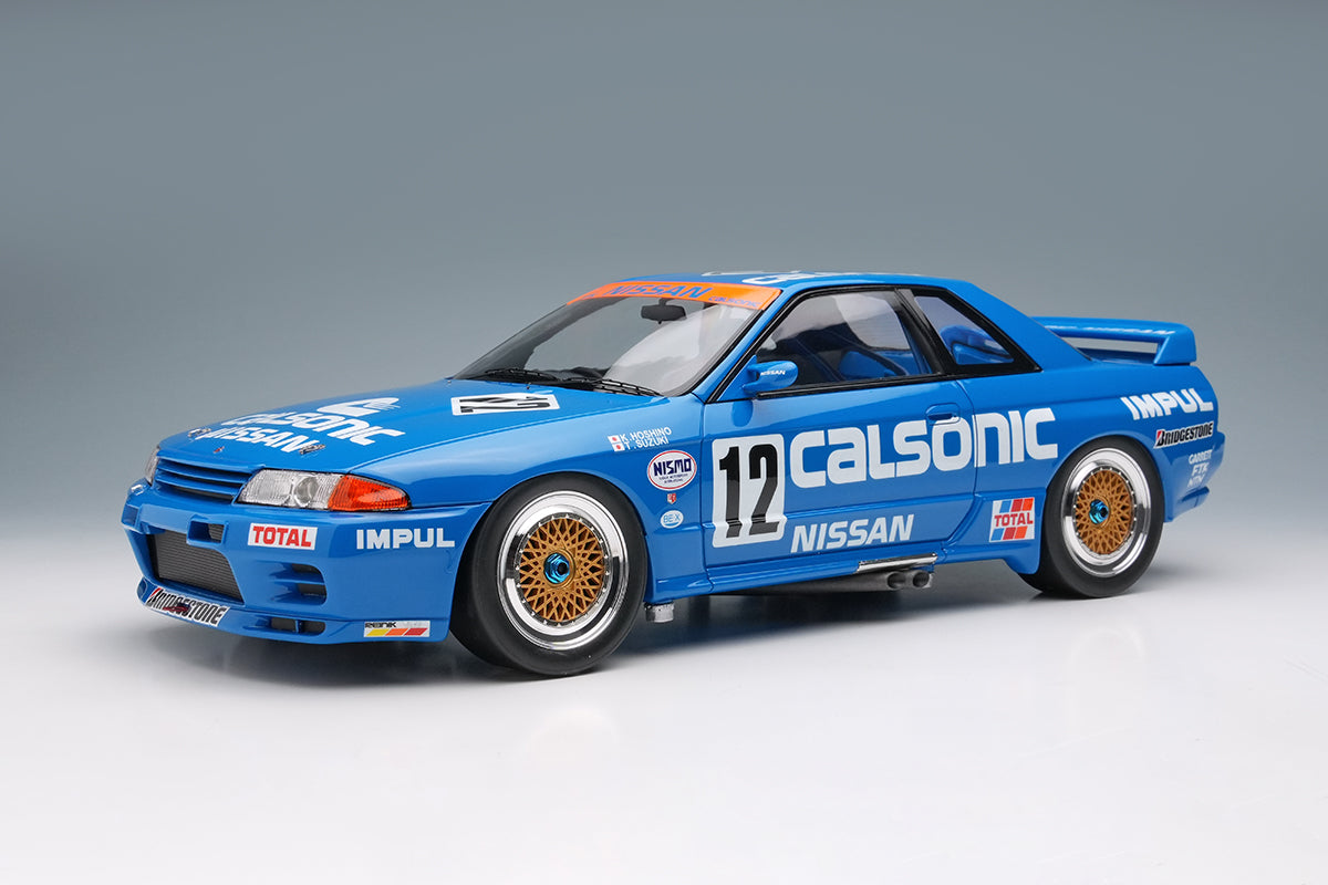 Pre-Order 1:18 MakeUp EML185 CALSONIC SKYLINE GT-R Gr.A JTC Nishi Nihon Circuit 1990 Winner