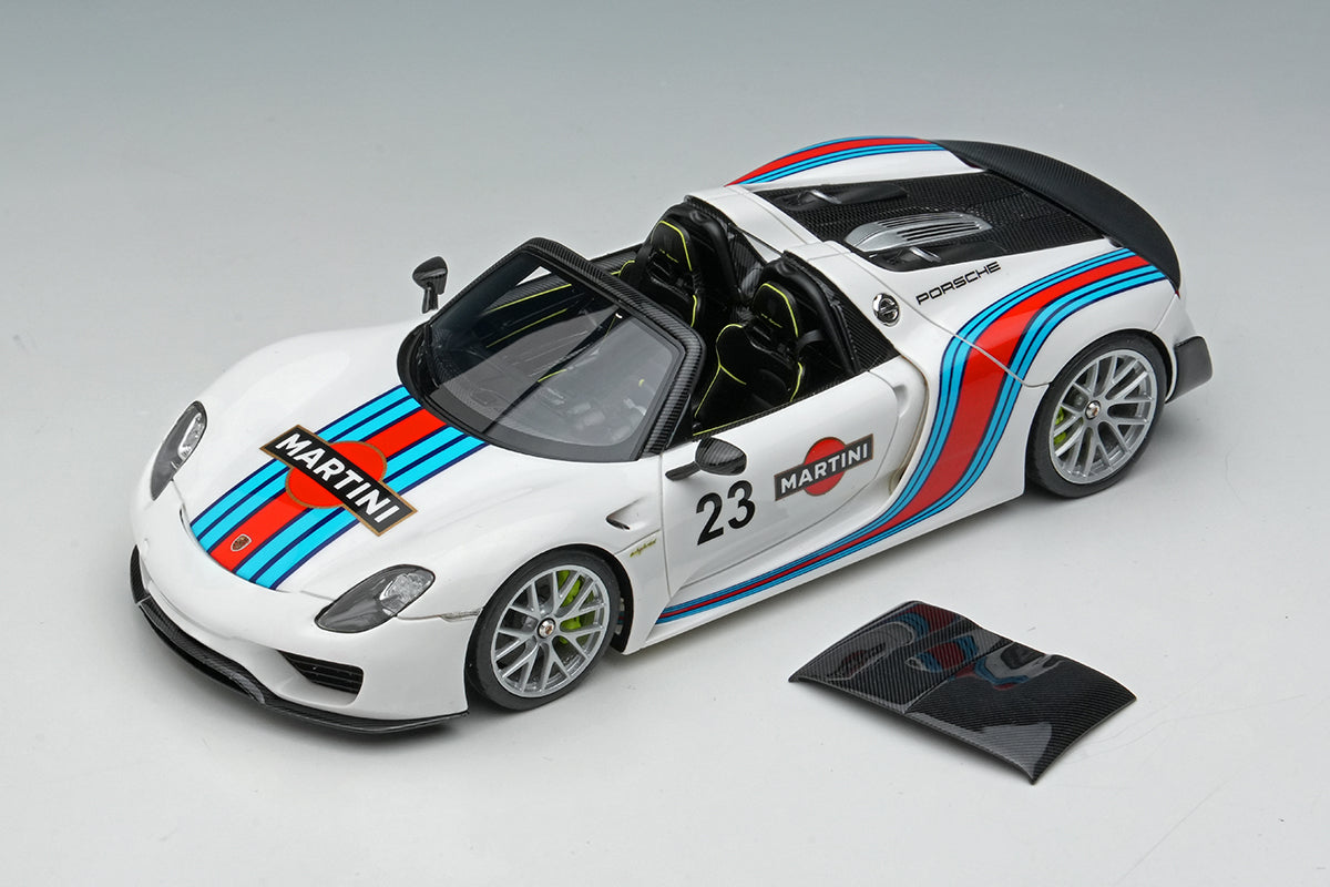 Pre-Order 1:43 MakeUp Porsche 918 Spyder weissach package 2011 Martini Stripe EM569A