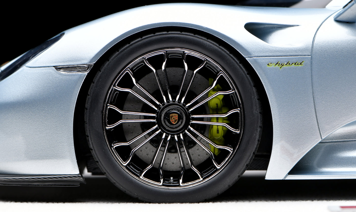 1:18 MakeUp Porsche 918 Spyder Liquid Metal Chrome Blue EML045F