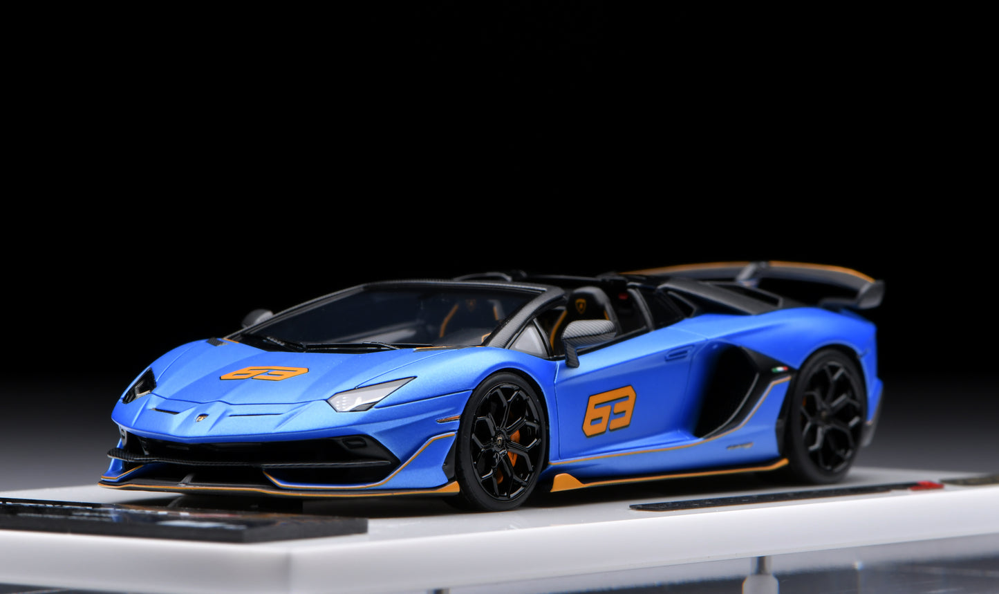 1:43 MakeUp Lamborghini Aventador SVJ63 Roadster Blu Arione EM517H