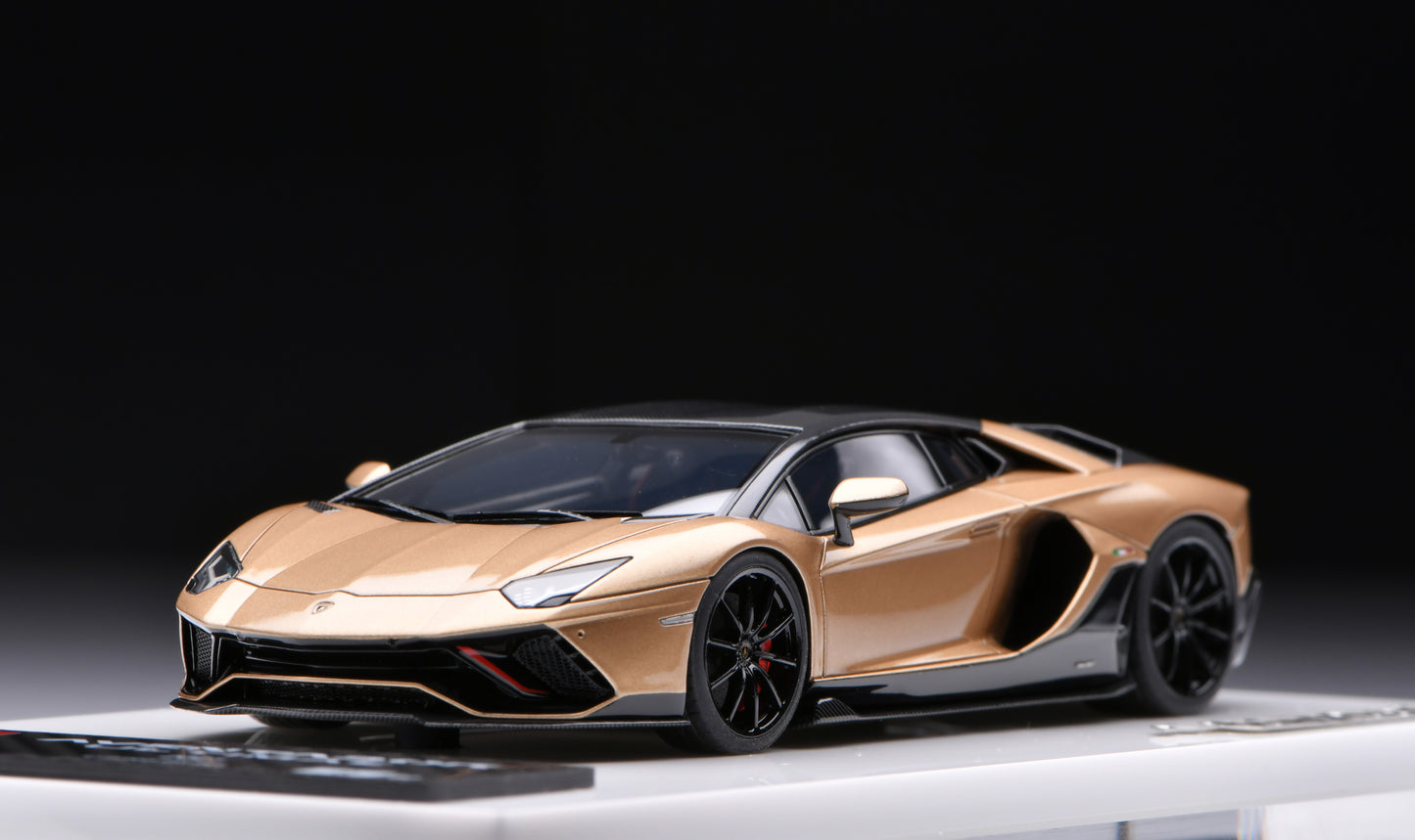1:43 MakeUp Lamborghini Aventador LP780-4 Ultimate 2021 Oro Elios/Black Accent EM634C