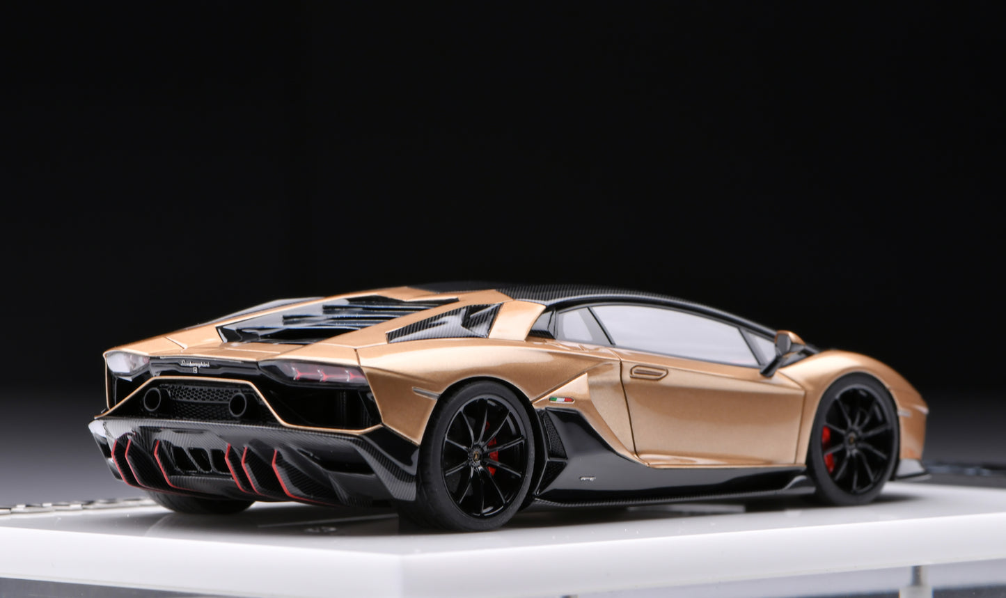 1:43 MakeUp Lamborghini Aventador LP780-4 Ultimate 2021 Oro Elios/Black Accent EM634C