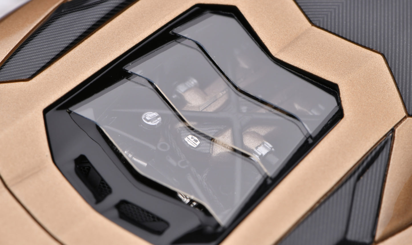 1:43 MakeUp Lamborghini Aventador LP780-4 Ultimate 2021 Oro Elios/Black Accent EM634C