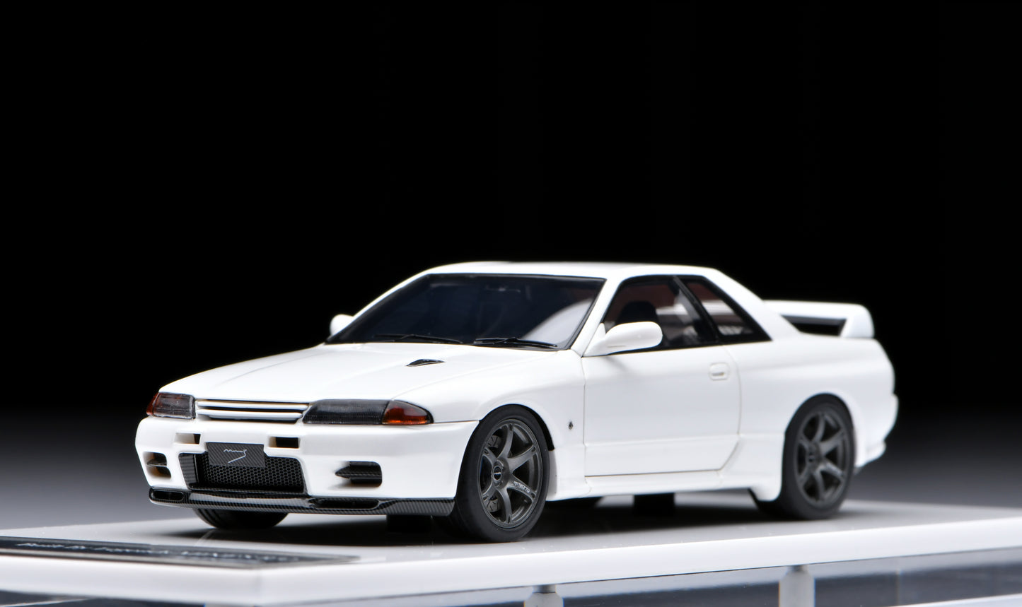 1:43 MakeUp BUILT BY LEGENDS Mine's Skyline GT-R R32 Shiranami White EM679A