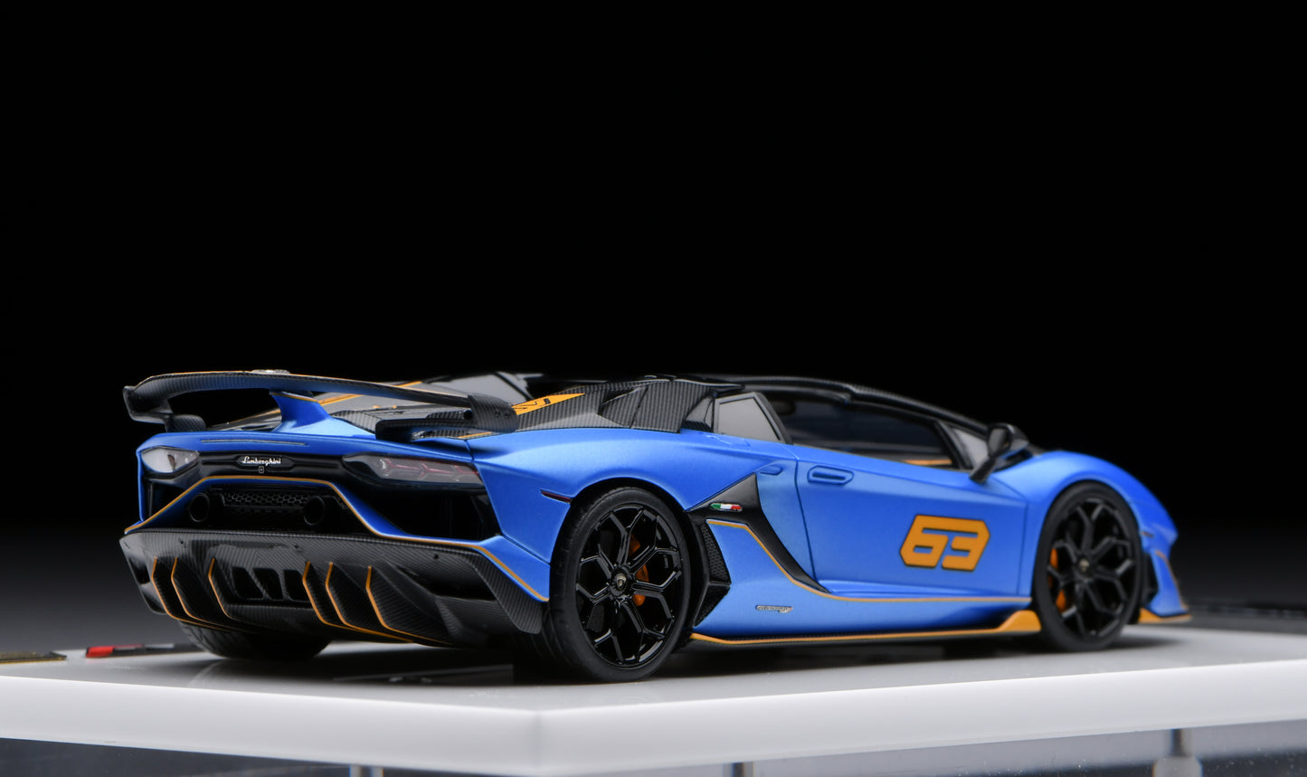 1:43 MakeUp Lamborghini Aventador SVJ63 Roadster Blu Arione EM517H