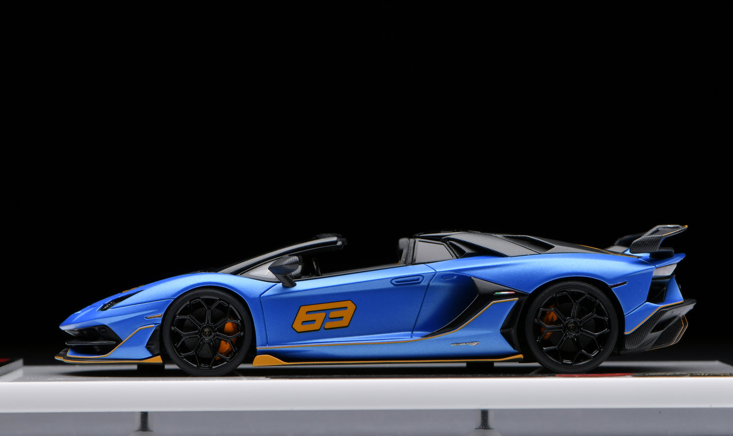 1:43 MakeUp Lamborghini Aventador SVJ63 Roadster Blu Arione EM517H