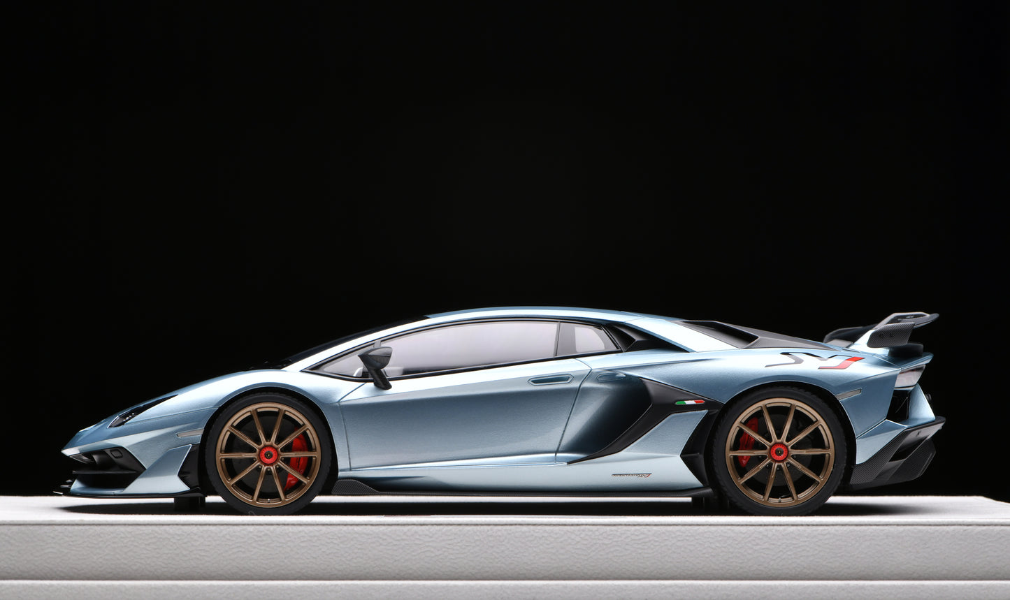 1:18 MakeUp Lamborghini Aventador SVJ 2018(Niero Wheel) Azzurro Tethys EML026F
