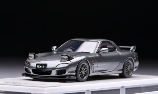 1:43 MakeUp Mazda RX-7(FD3S) Spirt R TypeA(Head lamp open)Titanium Gray Metallic EM817A