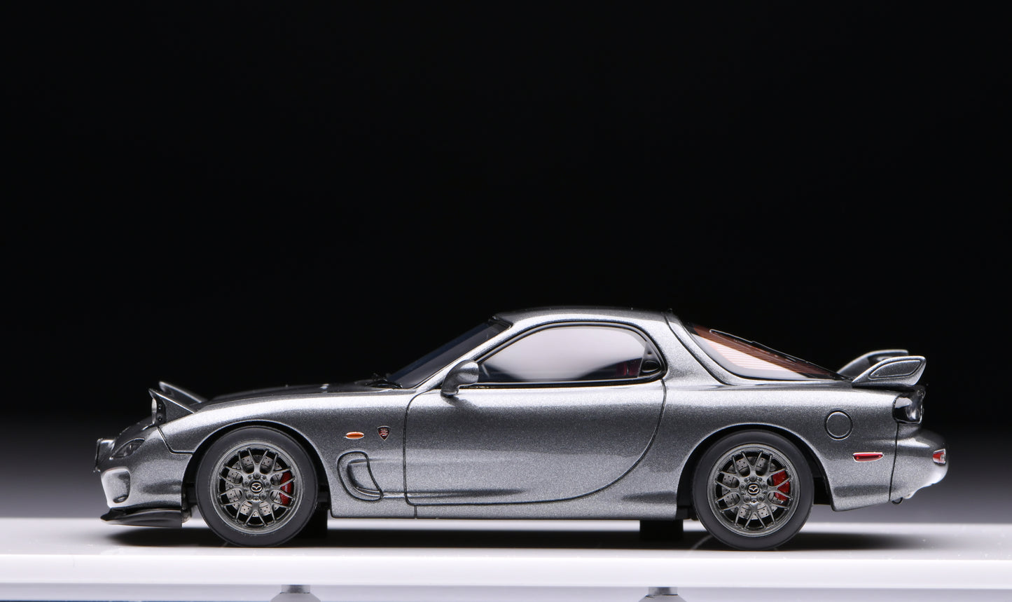 1:43 MakeUp Mazda RX-7(FD3S) Spirt R TypeA(Head lamp open)Titanium Gray Metallic EM817A