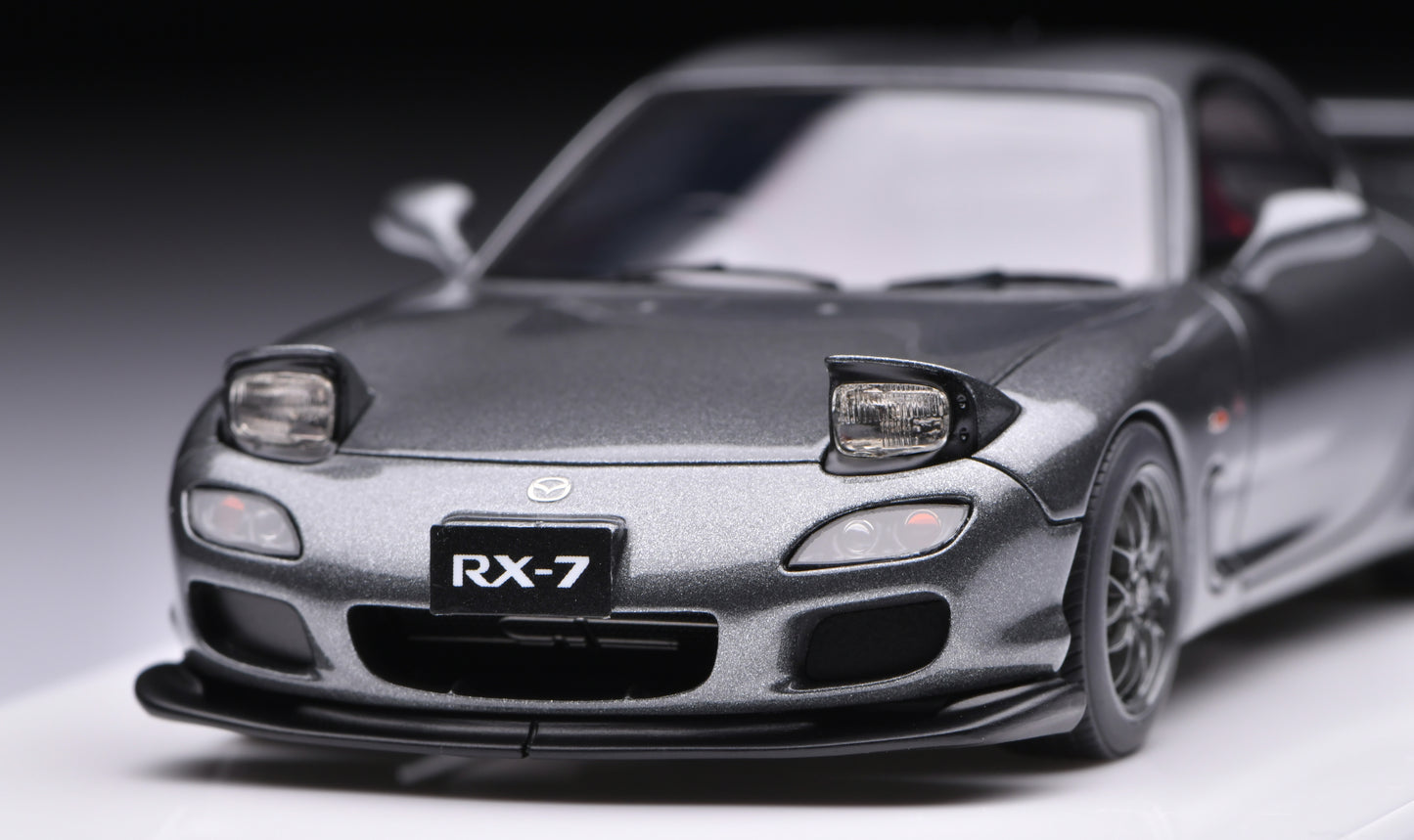 1:43 MakeUp Mazda RX-7(FD3S) Spirt R TypeA(Head lamp open)Titanium Gray Metallic EM817A