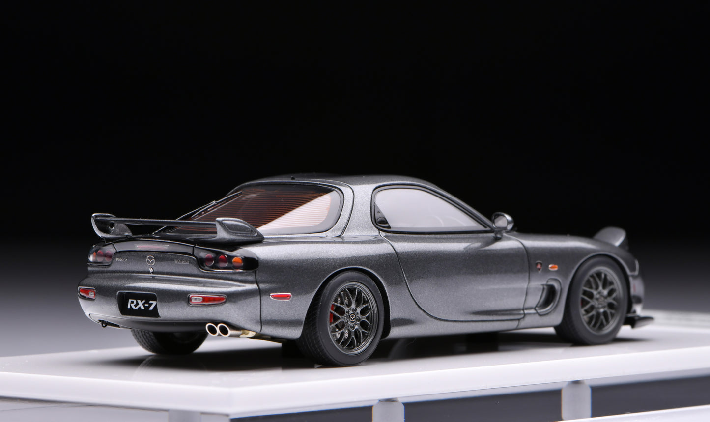 1:43 MakeUp Mazda RX-7(FD3S) Spirt R TypeA(Head lamp open)Titanium Gray Metallic EM817A