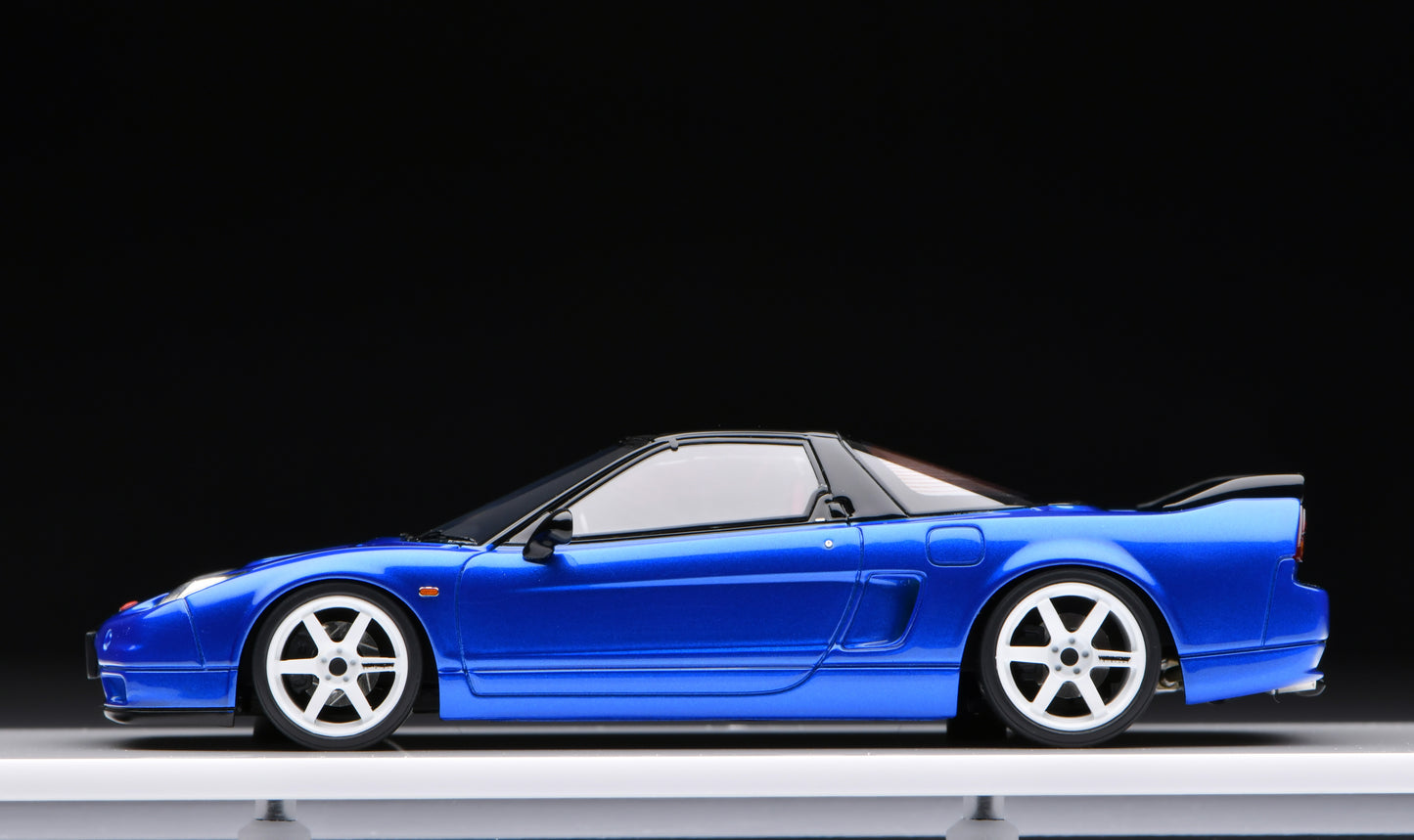 1:43 MakeUp Honda NSX-R (NA2) TE37 Wheel Long Beach Blue Pearl EM825D