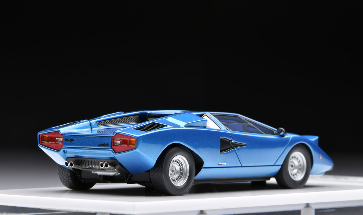 1:43 MakeUp Lamborghini Countach LP400 (Head lamp up)  Tahichi Blue Metallic EM822C