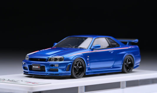 1:43 Make Up Nissan Skyline GT-R R34 NISMO R-TUNE EM436B Bayside Blue