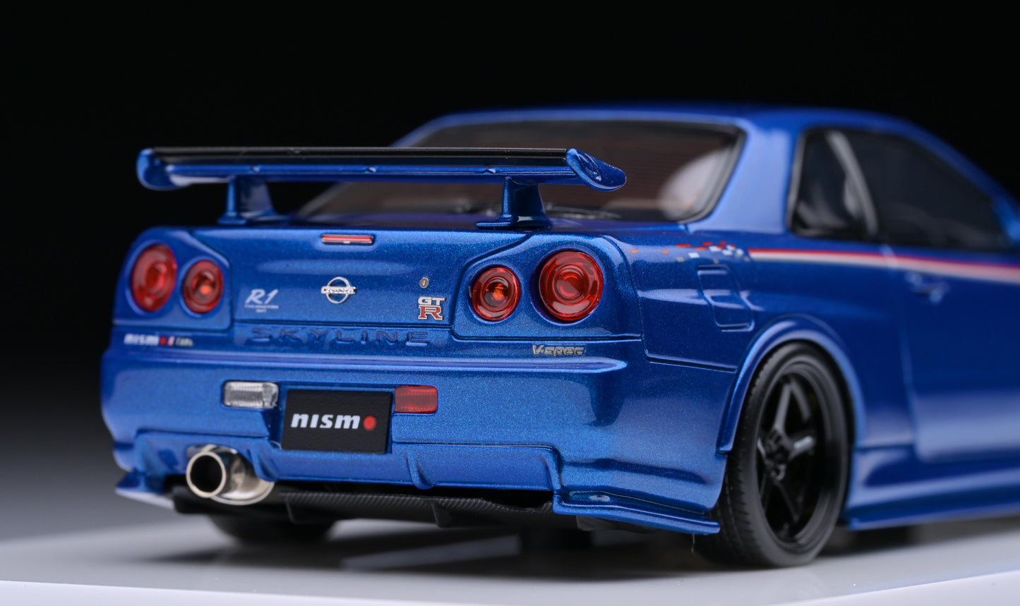 1:43 Make Up Nissan Skyline GT-R R34 NISMO R-TUNE EM436B Bayside Blue