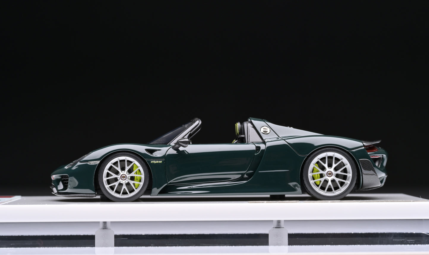 1:43 MakeUp Porsche 918 Spyder Weissach Package Brewster Green EM569G