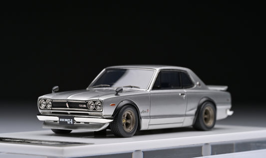 1:43 MakeUp Nissan Skyline 2000 GT-R KPGC10 Nissan Works Wheel Silver VM244A