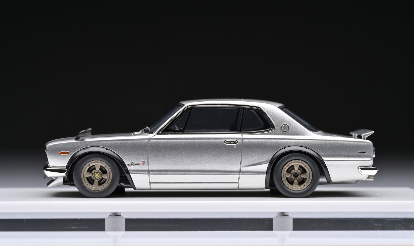 1:43 MakeUp Nissan Skyline 2000 GT-R KPGC10 Nissan Works Wheel Silver VM244A