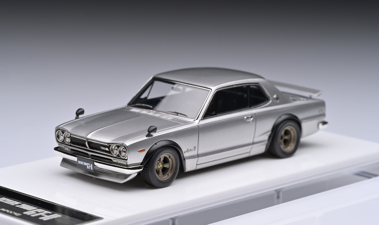 1:43 MakeUp Nissan Skyline 2000 GT-R KPGC10 Nissan Works Wheel Silver VM244A