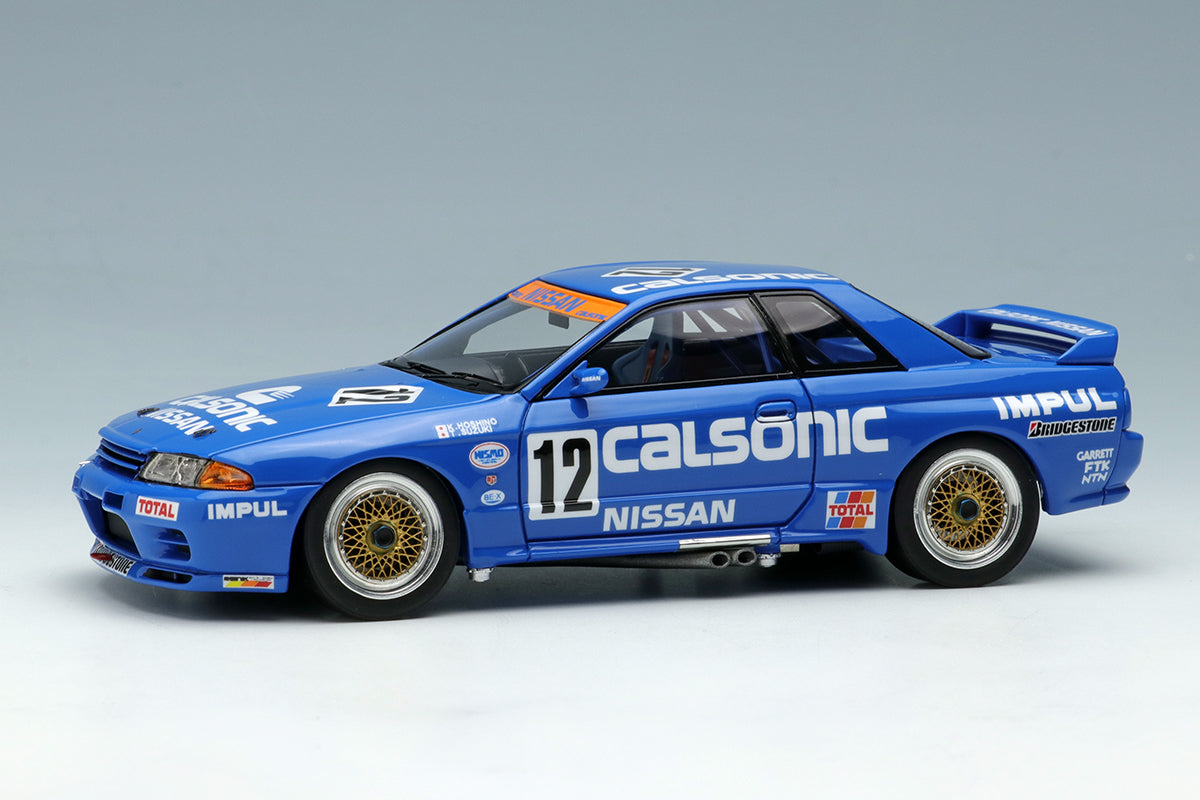 Pre-Order 1:43 MakeUp EM327 CALSONIC SKYLINE GT-R Gr.A JTC Nishi Nihon Circuit 1990 Winner